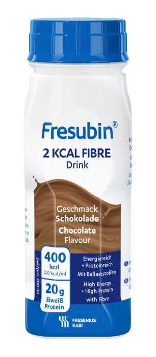 Fresubin 2 Kcal Fibre Drink næringsdrink sjokoladesmak 4×200 ml v:1450289