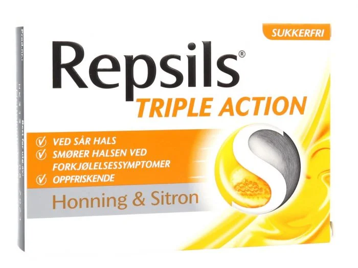 Repsils Triple Action Honning & Sitron halstabletter 24 stk v:8676227