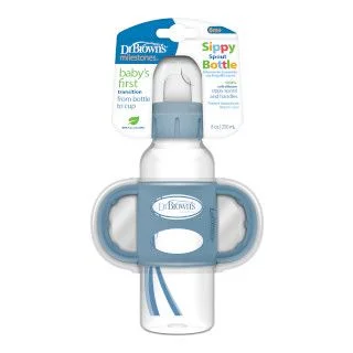 Dr. Brown’s Sippy Spout kopp med håndtak – overgangskopp 6m+ blå v:6137227