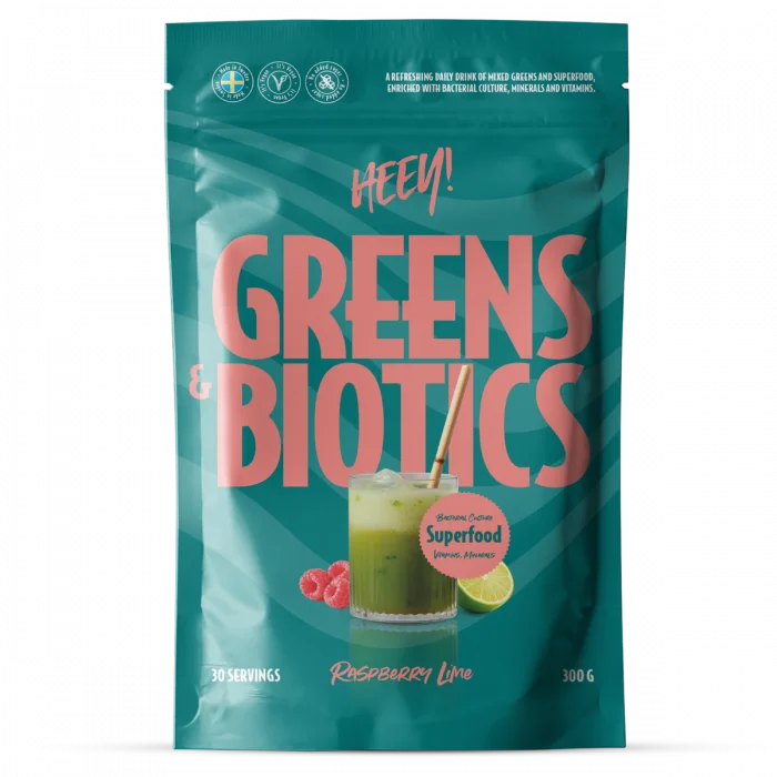 Heey! Greens & Biotics Superfood + Probiotics – Raspberry Lime v:6638259