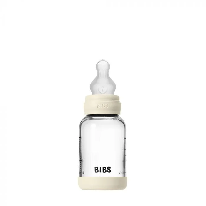 BIBS Glass Baby Bottle Round Silicone Slow Flow Ivory 120 ml v:6965447 BIBS Glass Baby Bottle Round Silicone Slow Flow Ivory 120 ml v:6965447