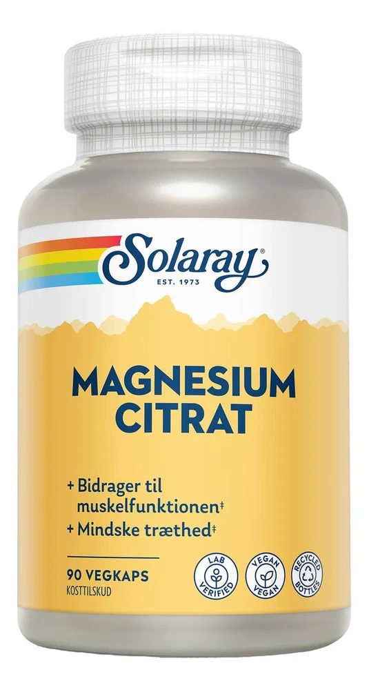 Solaray Magnesium Citrat - 90 kapsler v:7609231
