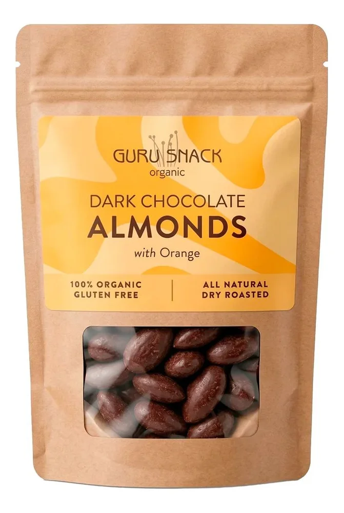 Guru Snack Dark Chocolate Almonds with Orange – 100 g. v:9499285
