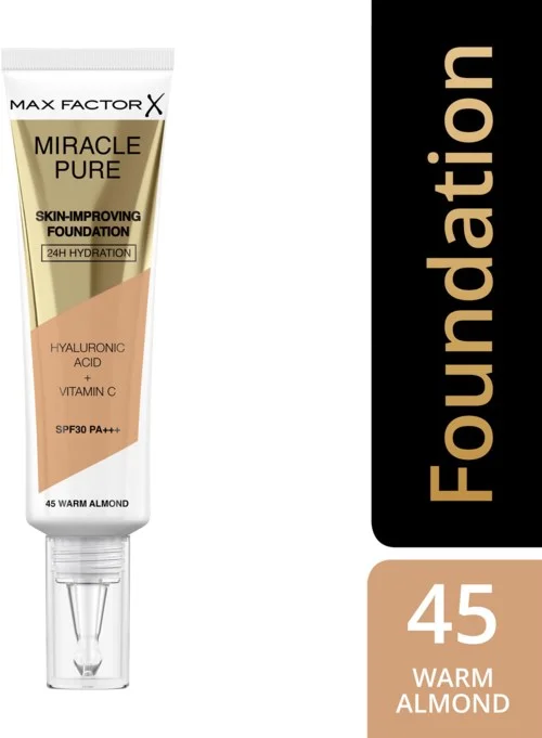 Max Factor Miracle Pure Skin Improving Foundation 45 Warm Almond v:9238915 Max Factor Miracle Pure Skin Improving Foundation 45 Warm Almond v:9238915