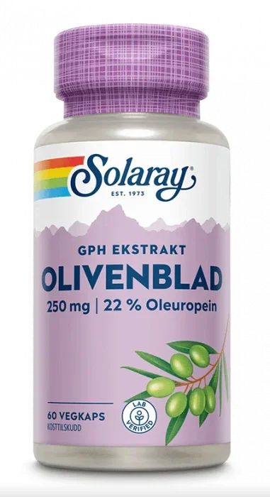 Solaray GPH olivenblad 250 mg 60 kapsler v:5599498