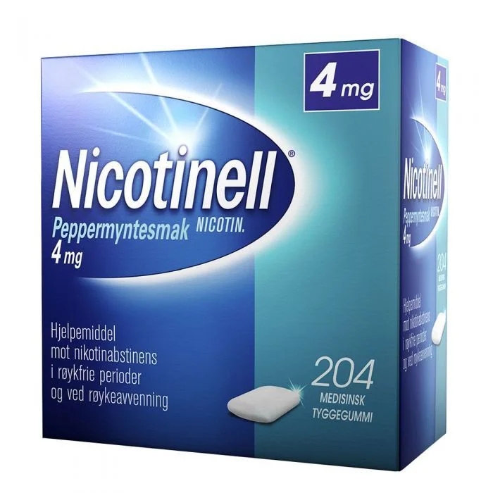 Nicotinell tyggegummi 4mg peppermynte- 204 stk v:8990018