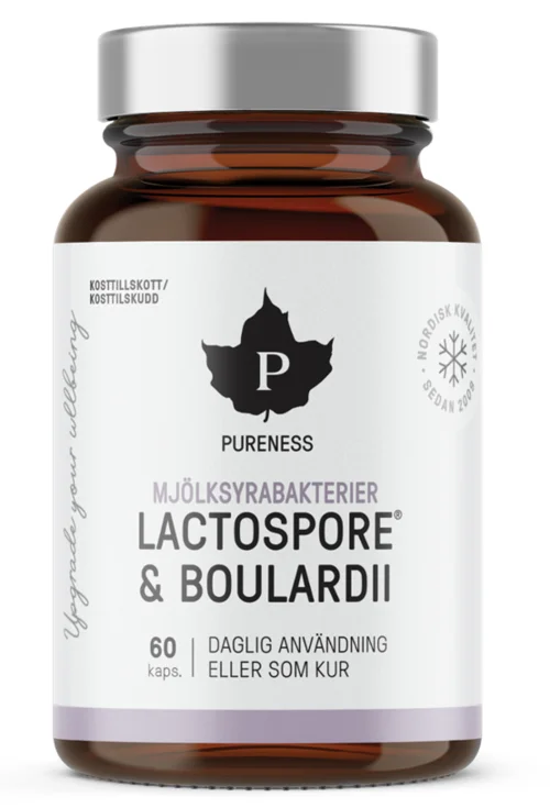 Pureness Mjölksyrabakterier Lactospore + Boulardii 60 stk v:1637186 Pureness Mjölksyrabakterier Lactospore + Boulardii 60 stk v:1637186