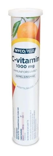 Nycoplus C-vitamin 1000mg brusetabletter Appelsin 20stk v:5409267