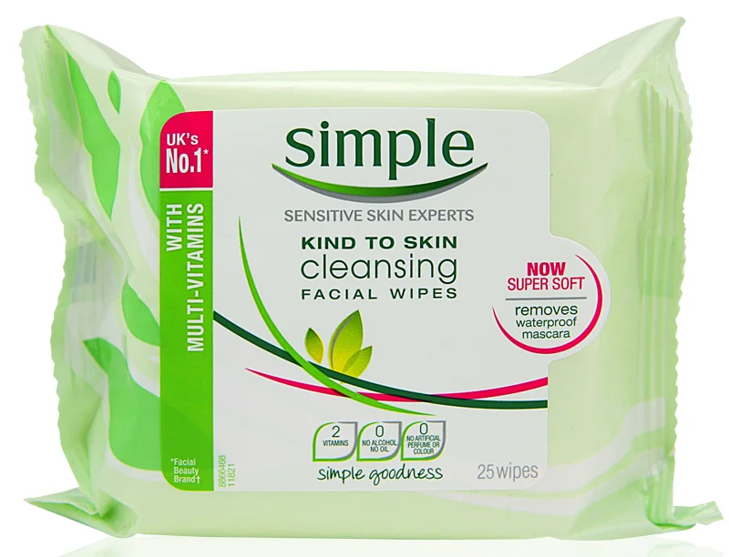 Simple Cleansing Wipes for skånsom daglig rensing v:2911717