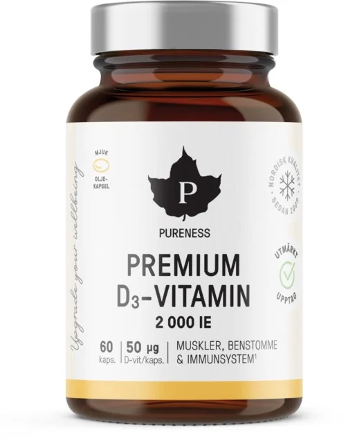 Pureness Premium D3-vitamin 2000 IE – 60 stk v:9327185 Pureness Premium D3-vitamin 2000 IE – 60 stk v:9327185