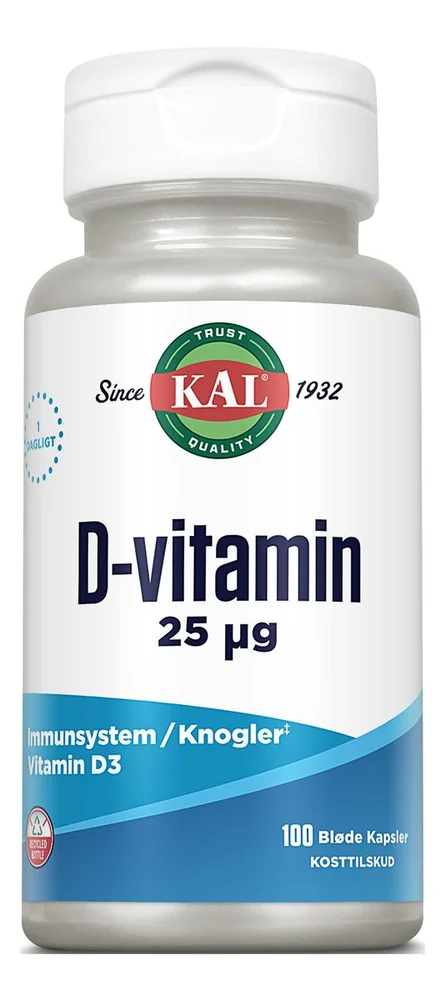KAL D-vitamin 25 µg – 100 kaps. v:1092999