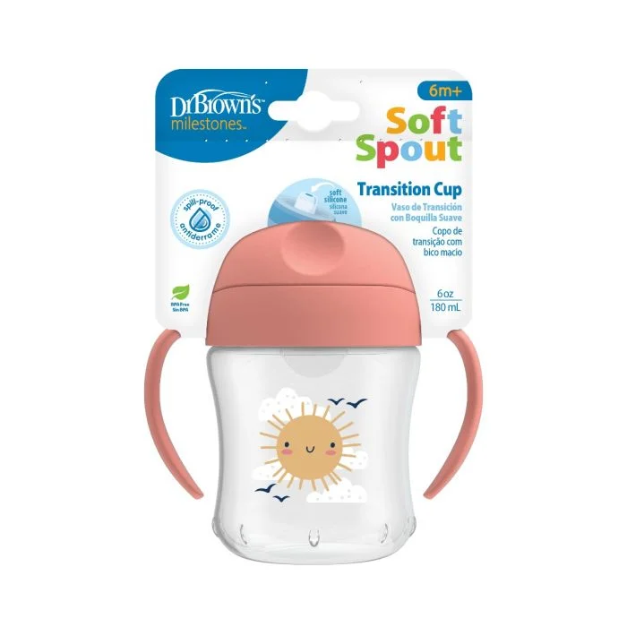 Dr. Brown’s Soft Spout kopp rosa 180 ml – Overgangskopp v:7937866