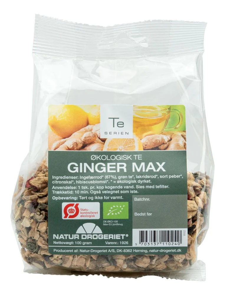 Natur-Drogeriet Ginger Max Te Ø – 100 g. v:6020001 Natur-Drogeriet Ginger Max Te Ø – 100 g. v:6020001