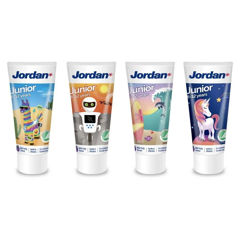 Jordan Junior Tannpasta 6-12 år – 50 ml. v:2872622 Jordan Junior Tannpasta 6-12 år – 50 ml. v:2872622