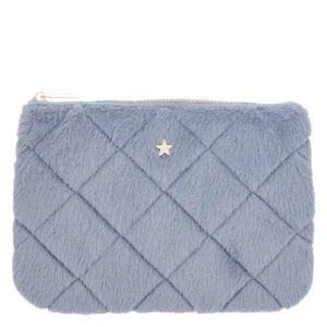 DARK Faux Fur Quilted Small Pouch Cool Blue v:5079289 DARK Faux Fur Quilted Small Pouch Cool Blue v:5079289