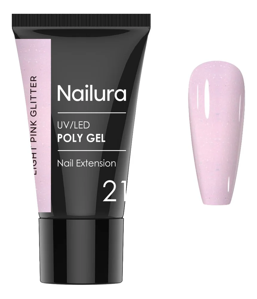 Nailura Poly Gel 21 – Light Pink Glitter – 30 g. v:1166151