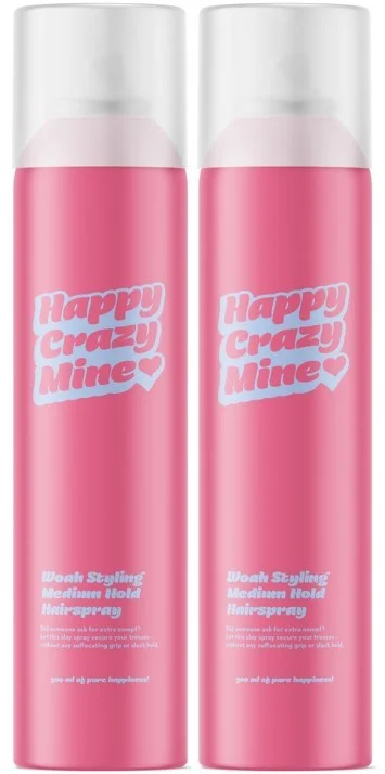 Happy Crazy Mine Woah Styling Hairspray Medium Hold 2 x 300 ml v:3597365