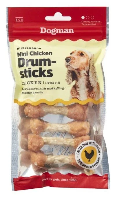 Dogman Miniklubber med kylling XS 80g v:9802523