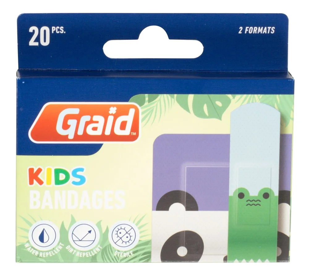 Graid Kids Plaster Panda & Krokodille – 20 stk v:4827678