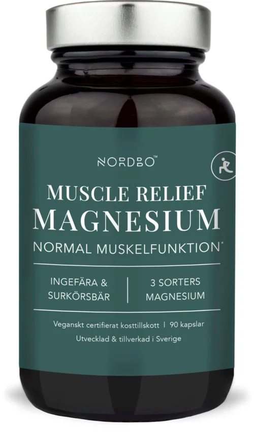 Nordbo Muscle Relief Magnesium 90 kap v:8658118 Nordbo Muscle Relief Magnesium 90 kap v:8658118