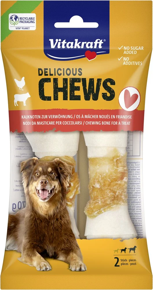 Vitakraft Deli Chews tyggeben med kylling, M – 70 g. v:8875762 Vitakraft Deli Chews tyggeben med kylling, M – 70 g. v:8875762