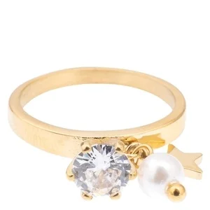 DARK Single Crystal Ring With Charm Crystal Size 4 v:2671376