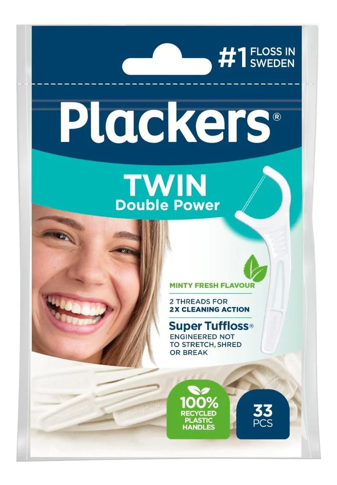 Plackers Twin Double Effect Flossers – 33 stk. v:9054446