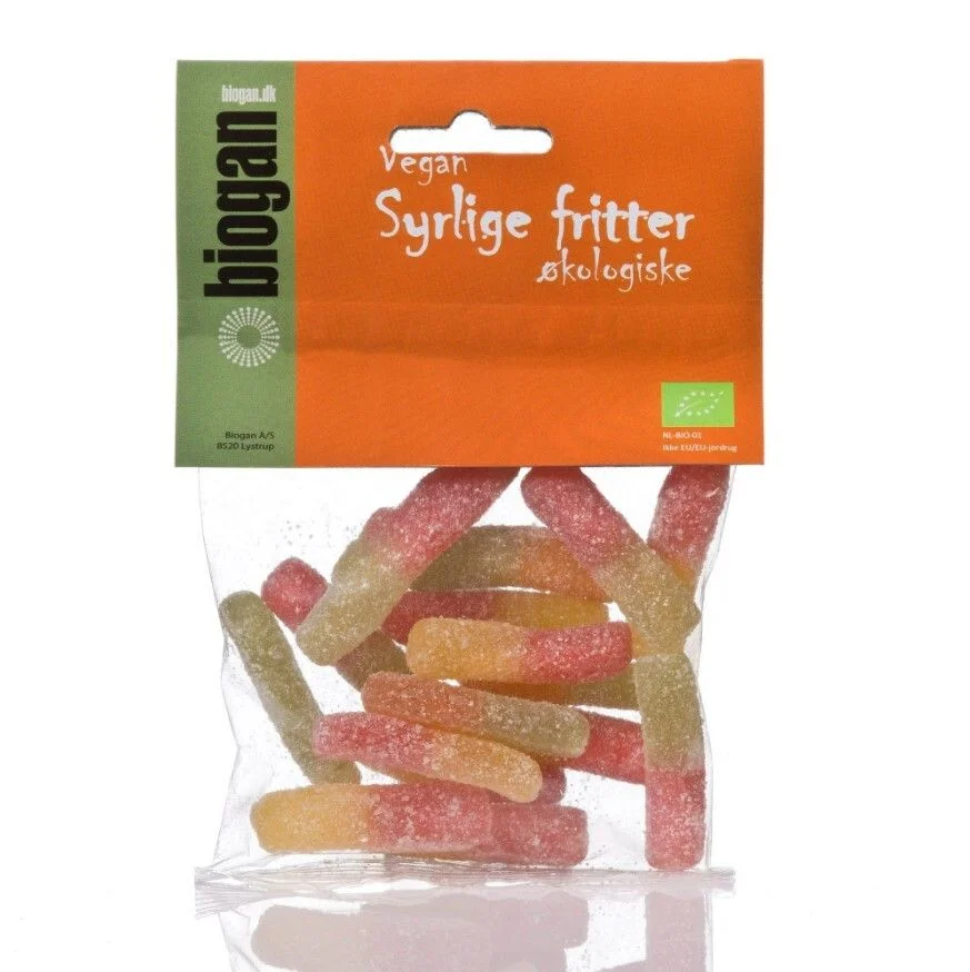 Biogan Syrlige fritter gelatinfri vingummi Ø – 75 g v:6442457 Biogan Syrlige fritter gelatinfri vingummi Ø – 75 g v:6442457