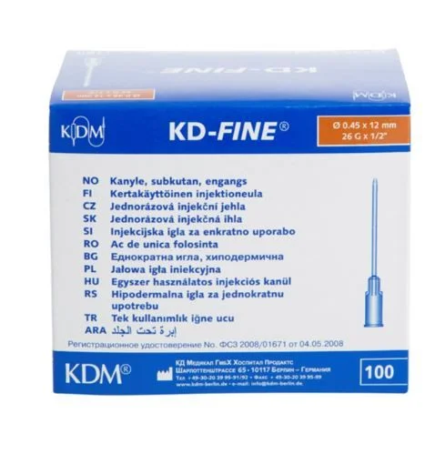 KDM KD-fine kanyle til injeksjon 26G 0.45×12 mm 100 stk v:1953685