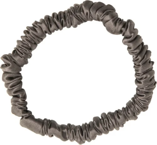 ByBarb Silk Hair Tie Thin Dark gray v:4214557