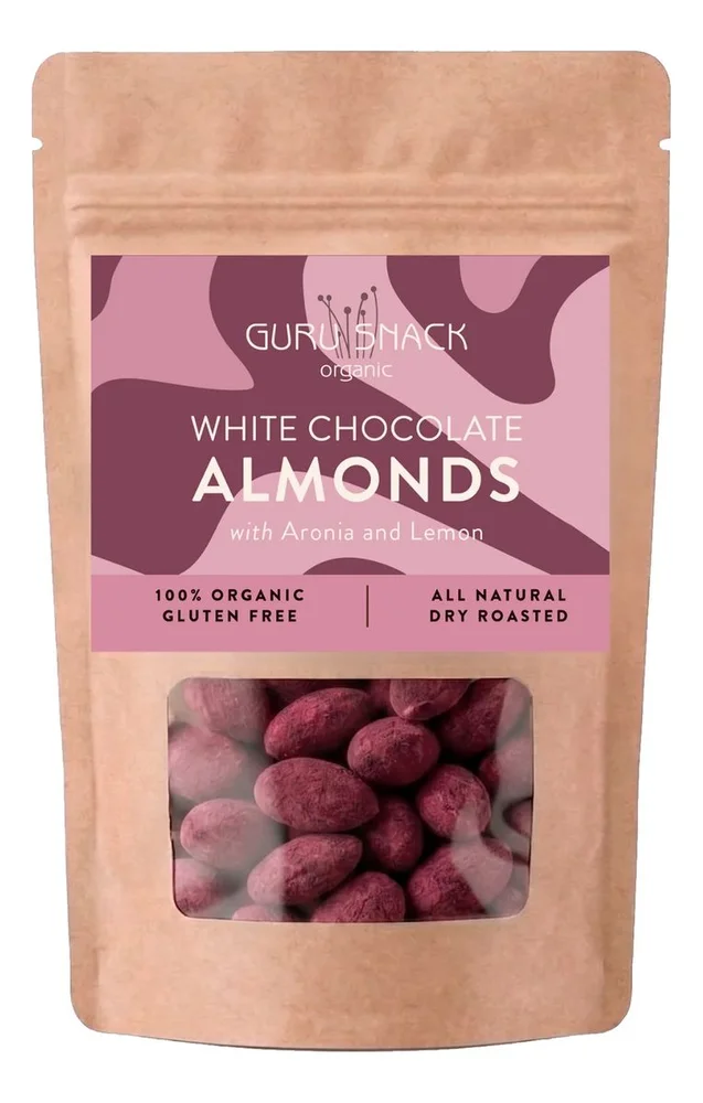 Guru Snack White Chocolate Almonds with Aronia & Lemon – 100 g. v:4964746