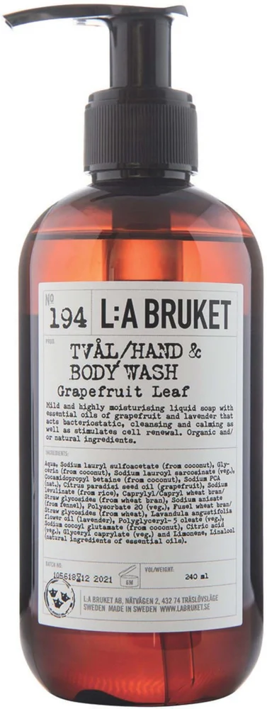 L:a Bruket Hand & Body Wash 194 Grapefruit Leaf 240 ml v:1096641