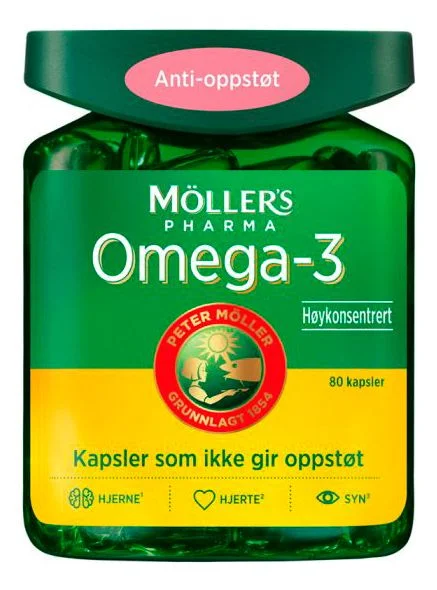 Møllers Pharma Omega-3 Anti-oppstøt kapsler – 80 stk. v:7960776 Møllers Pharma Omega-3 Anti-oppstøt kapsler – 80 stk. v:7960776
