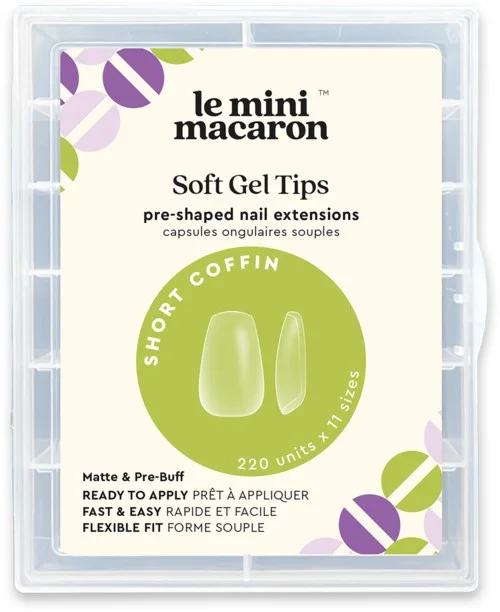 Le Mini Macaron Le Gel Soft Gel Tips Short Coffin, Matte & Per Buff Effect Small v:1818959 Le Mini Macaron Le Gel Soft Gel Tips Short Coffin, Matte & Per Buff Effect Small v:1818959