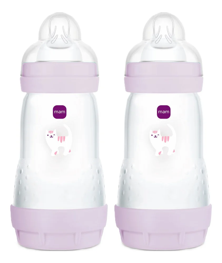 MAM Anti-kolikk tåteflaske 260 ml, Lilla – 2 stk v:2335471 MAM Anti-kolikk tåteflaske 260 ml, Lilla – 2 stk v:2335471