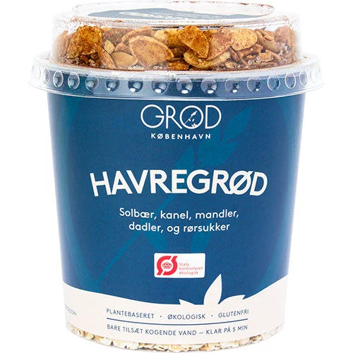Havregrøt med solbær, kanel, mandler, dadler Økologisk & rørsukker - Glutenfri v:2523432