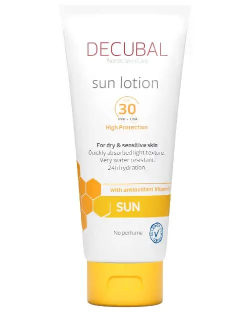 Decubal Sun Lotion SPF30 uten parfyme 180 ml v:1684006
