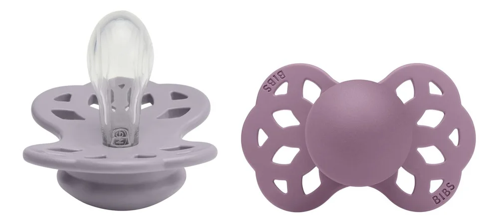 BIBS Infinity Silicone Symmetrisk Fossil Grey/Mauve 2 pakk – Flere størrelser v:2829784