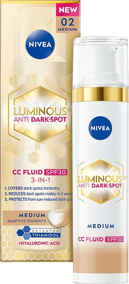 NIVEA Luminous630 Anti Dark-Spot CC Fluid 3-in-1 SPF30 Medium v:6792261