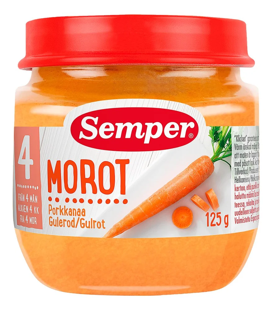 Semper Gulrotpuré 4+ mdr. - 125 g. v:9767317