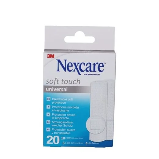 Nexcare soft touch plaster – assortert – 20 stk. v:8805586
