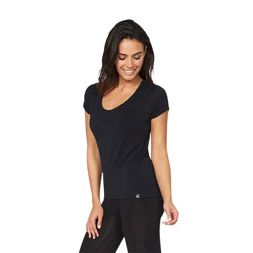 Women’s V-Neck T-Shirt Svart | Str. XL v:3511958
