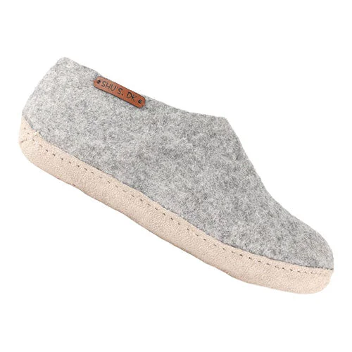 Hjemmesko m. Lærsåle Light Grey | 36 v:1909997
