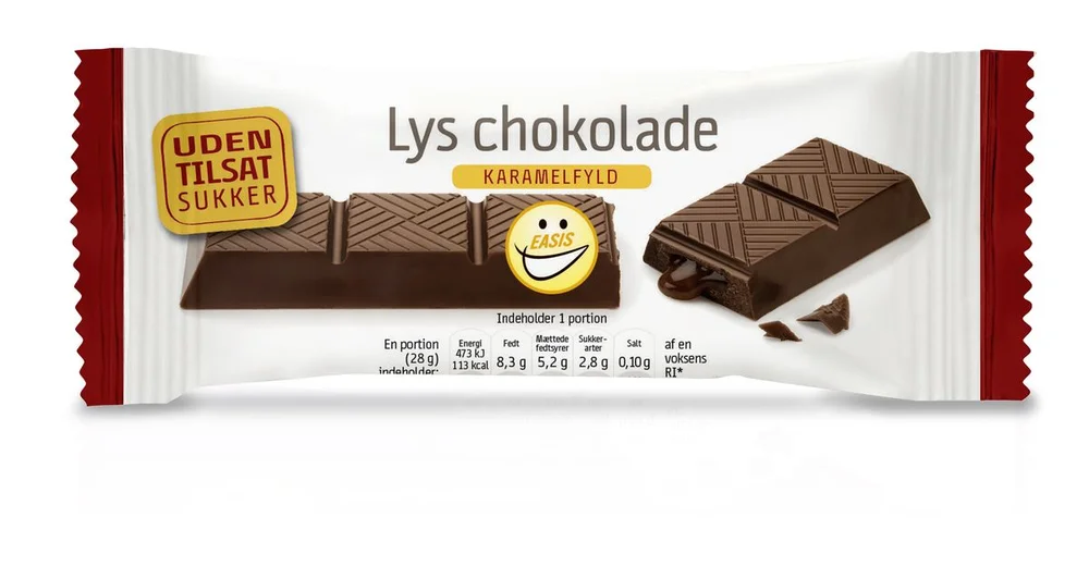 Easis Lys Sjokoladebar med Karamellfyll – 28 g v:9985954
