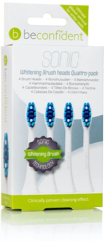 Beconfident Whitening Sonic 4-pack tootbrush heads white v:3332295