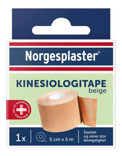 Norgesplaster Kinesiologitape 5 cm x 5 m, beige – 1 stk. v:5810830