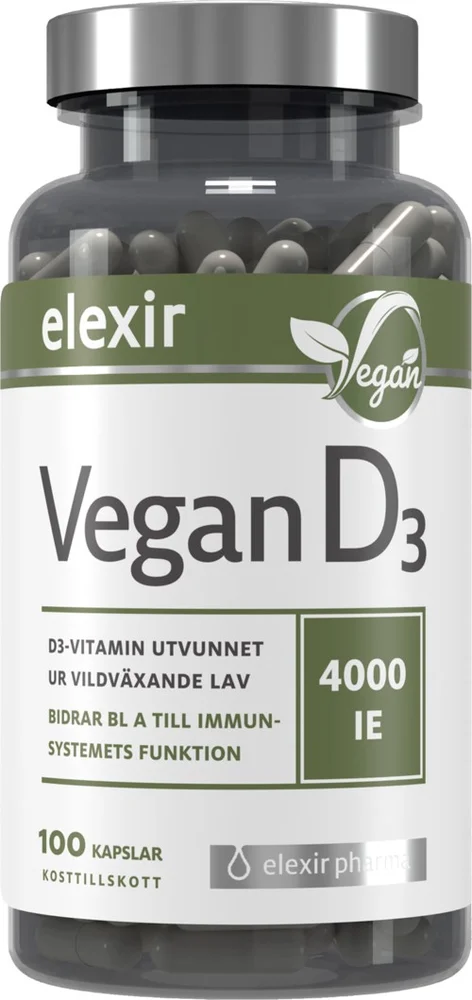 Elexir Pharma D3 Vitamin Vegan 4000IE 100 stk v:1545444 Elexir Pharma D3 Vitamin Vegan 4000IE 100 stk v:1545444