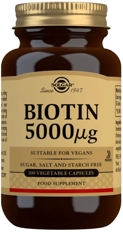 Solgar Biotin 5000 μg Vegetable Capsules 100 stk v:7598852
