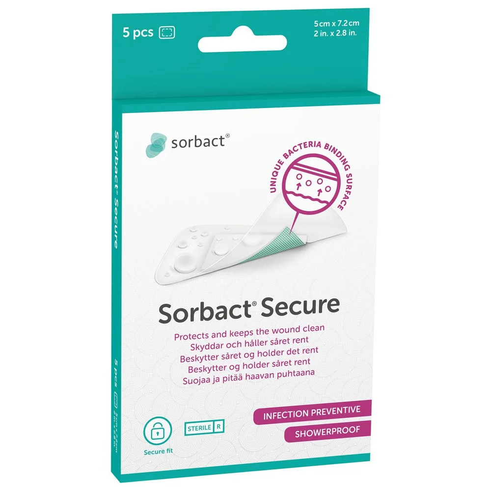 Sorbact Secure plaster 5×7,2cm – 5 stk v:7504007