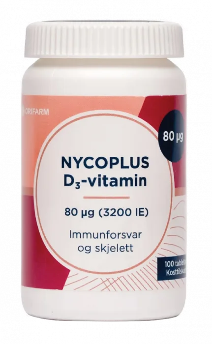 Nycoplus D3-vitamin 80mcg tabletter 100stk v:9884394